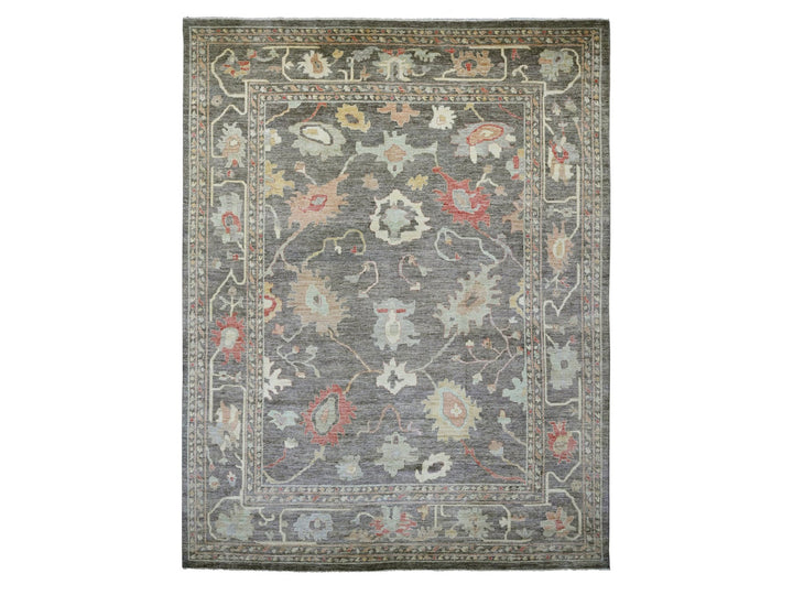 12'0" x 15'7" New Hand Knotted Grey Wool Rectangle Oriental Rug - MOA10220912