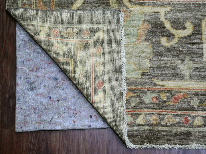 12'0" x 15'7" New Hand Knotted Grey Wool Rectangle Oriental Rug - MOA10220912