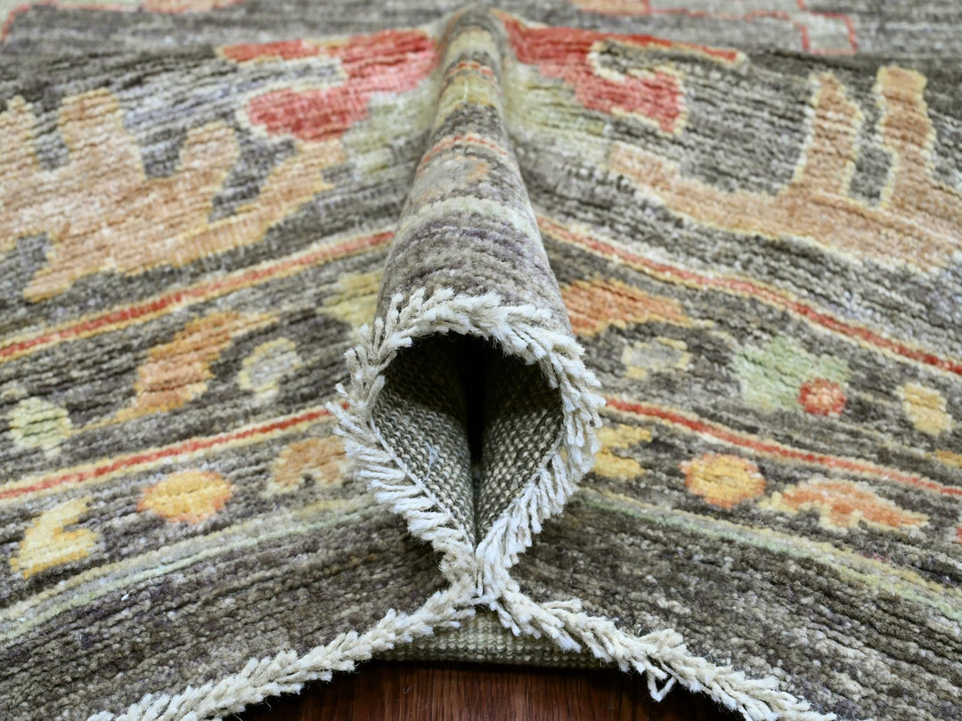 12'0" x 15'7" New Hand Knotted Grey Wool Rectangle Oriental Rug - MOA10220912