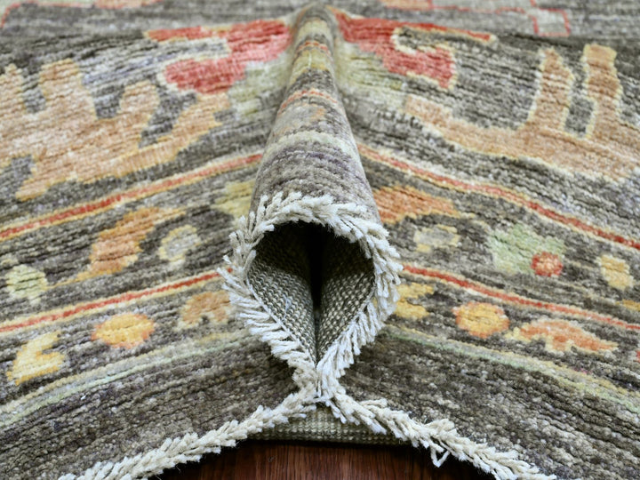12'0" x 15'7" New Hand Knotted Grey Wool Rectangle Oriental Rug - MOA10220912