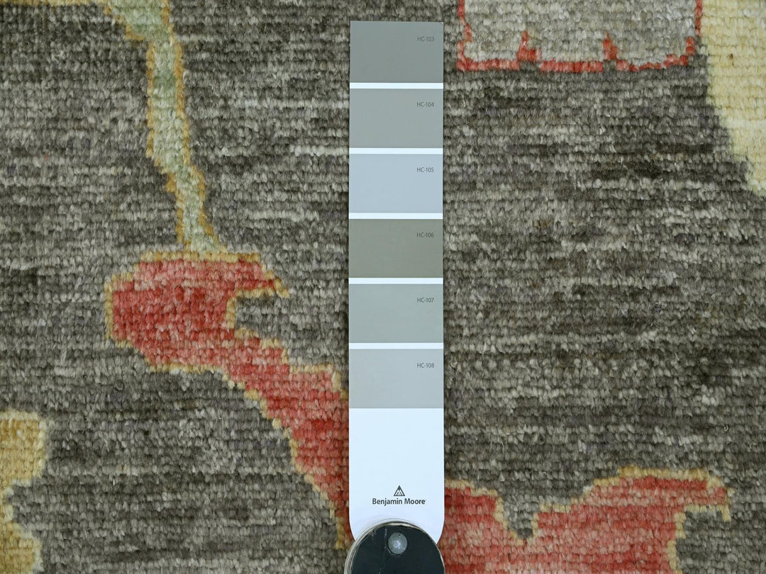 12'0" x 15'7" New Hand Knotted Grey Wool Rectangle Oriental Rug - MOA10220912