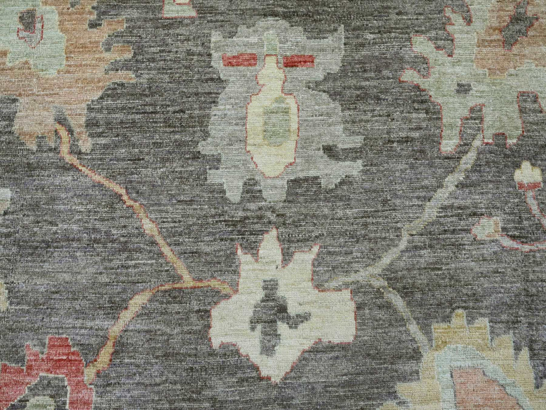 12'0" x 15'7" New Hand Knotted Grey Wool Rectangle Oriental Rug - MOA10220912