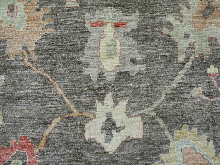 12'0" x 15'7" New Hand Knotted Grey Wool Rectangle Oriental Rug - MOA10220912