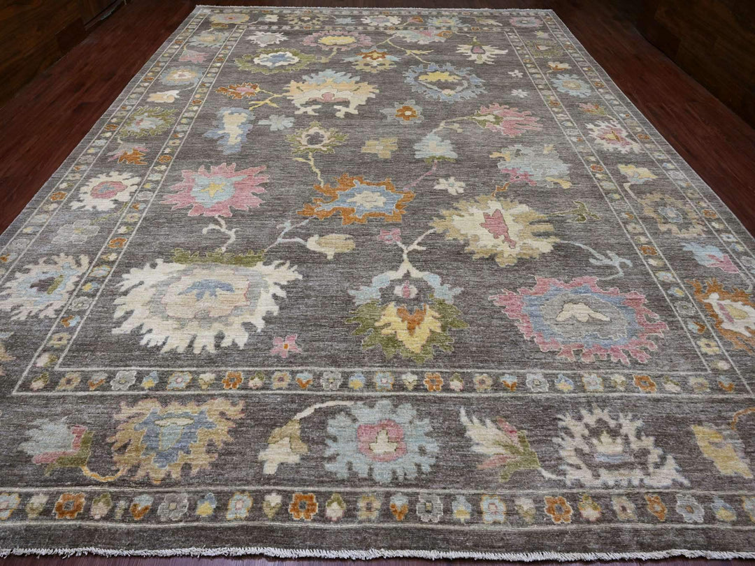 11'10" x 15'9" New Hand Knotted Brown Wool Rectangle Oriental Rug - MOA10220913