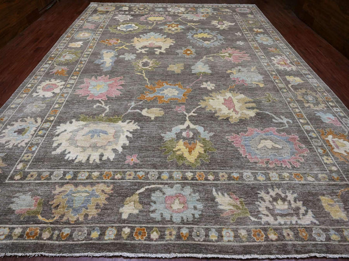 11'10" x 15'9" New Hand Knotted Brown Wool Rectangle Oriental Rug - MOA10220913