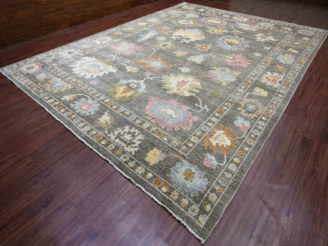 11'10" x 15'9" New Hand Knotted Brown Wool Rectangle Oriental Rug - MOA10220913