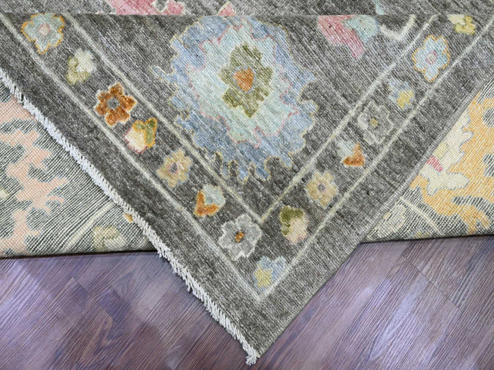 11'10" x 15'9" New Hand Knotted Brown Wool Rectangle Oriental Rug - MOA10220913