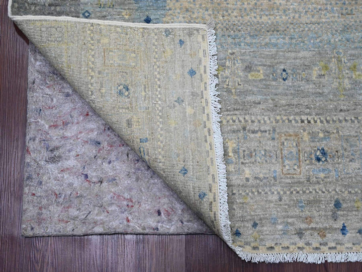 7'8" x 7'11" New Hand Knotted Grey Wool Square Oriental Rug - MOA10220915
