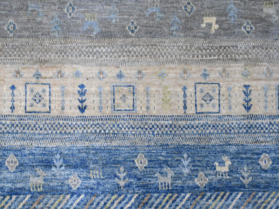 7'8" x 7'11" New Hand Knotted Grey Wool Square Oriental Rug - MOA10220915