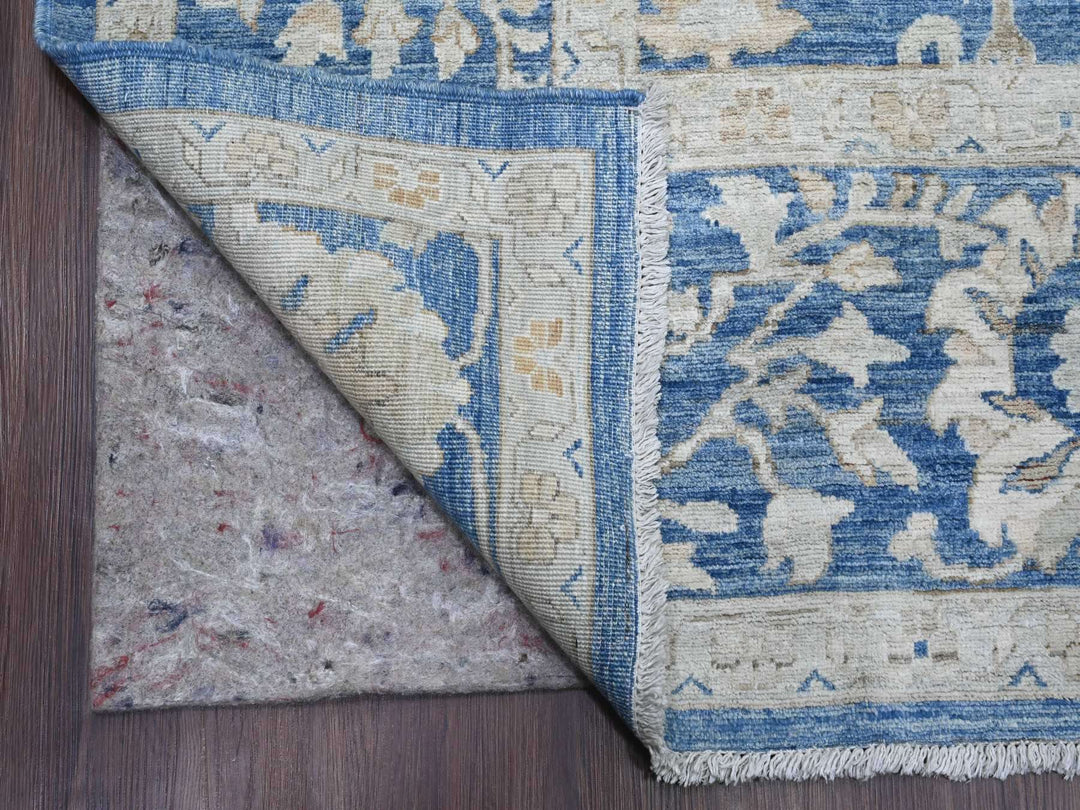 8'9" x 11'7" New Hand Knotted Blue Wool Rectangle Oriental Rug - MOA10220917