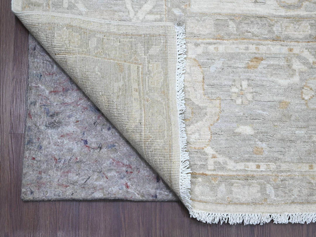 8'11" x 11'0" New Hand Knotted Ivory Wool Rectangle Oriental Rug - MOA10220918