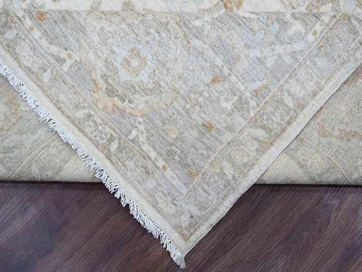8'11" x 11'0" New Hand Knotted Ivory Wool Rectangle Oriental Rug - MOA10220918