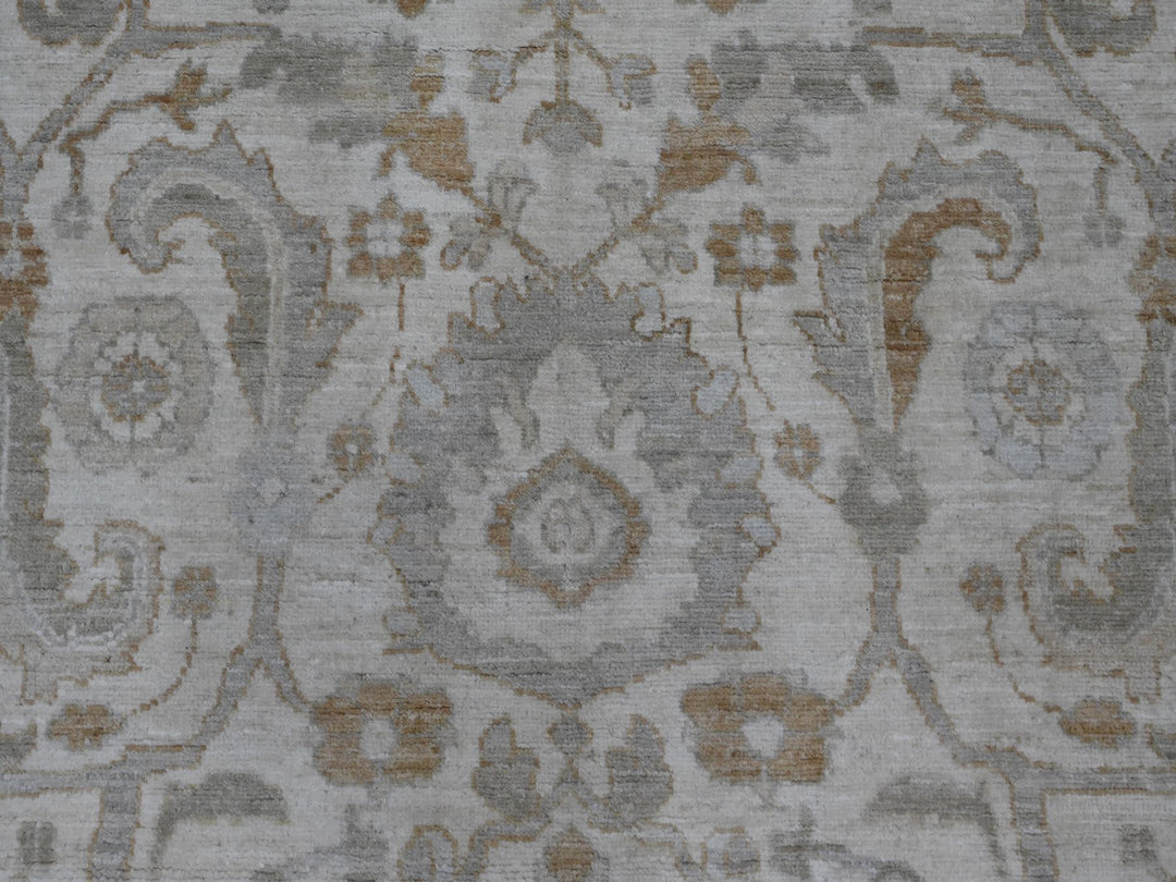 8'11" x 11'0" New Hand Knotted Ivory Wool Rectangle Oriental Rug - MOA10220918