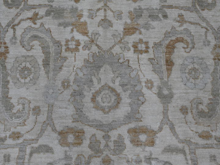 8'11" x 11'0" New Hand Knotted Ivory Wool Rectangle Oriental Rug - MOA10220918