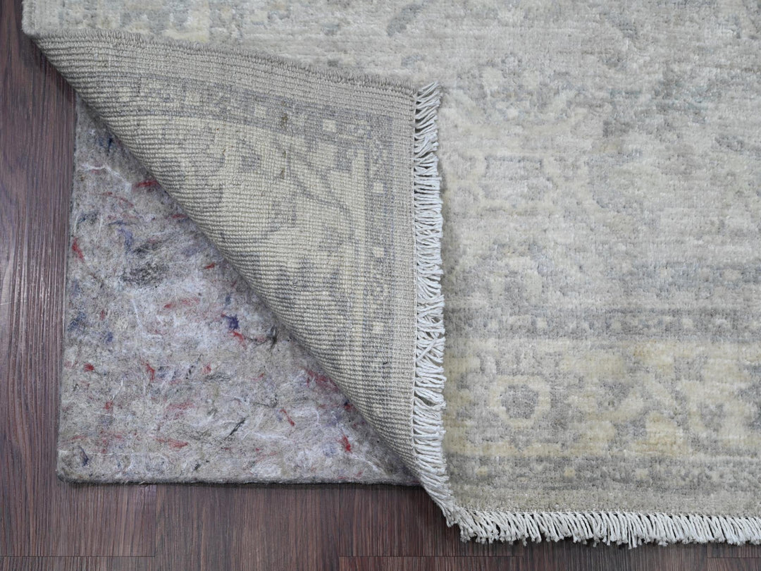 2'10" x 31'9" New Hand Knotted Grey Wool Runner Oriental Rug - MOA10220919