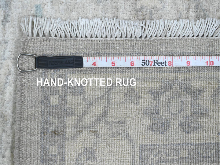 2'10" x 31'9" New Hand Knotted Grey Wool Runner Oriental Rug - MOA10220919