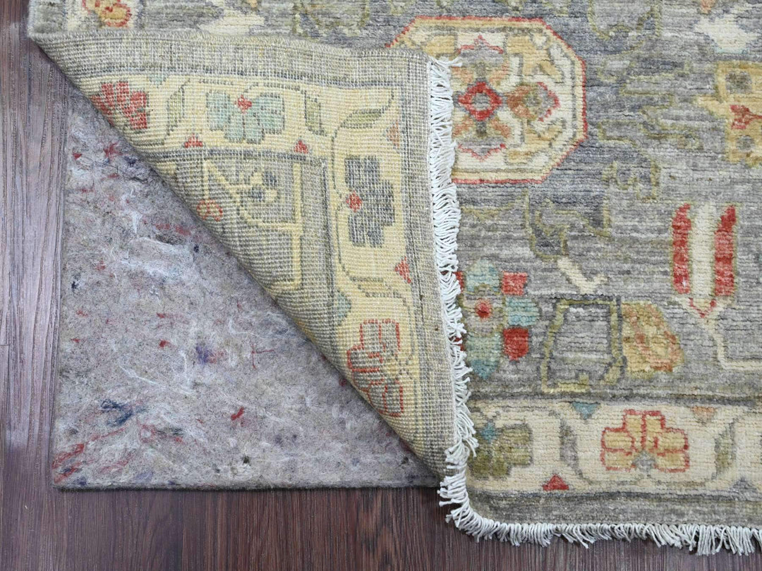 2'7" x 12'3" New Hand Knotted Grey Wool Runner Oriental Rug - MOA10220920