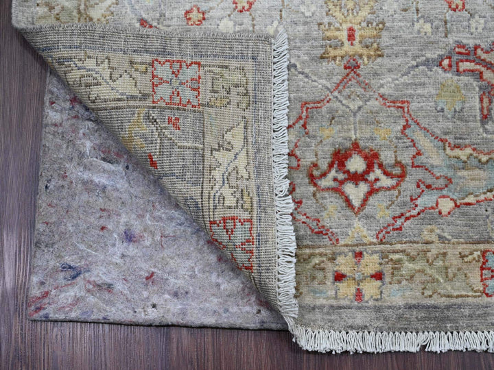 3'1" x 15'10" New Hand Knotted Grey Wool Runner Oriental Rug - MOA10220921