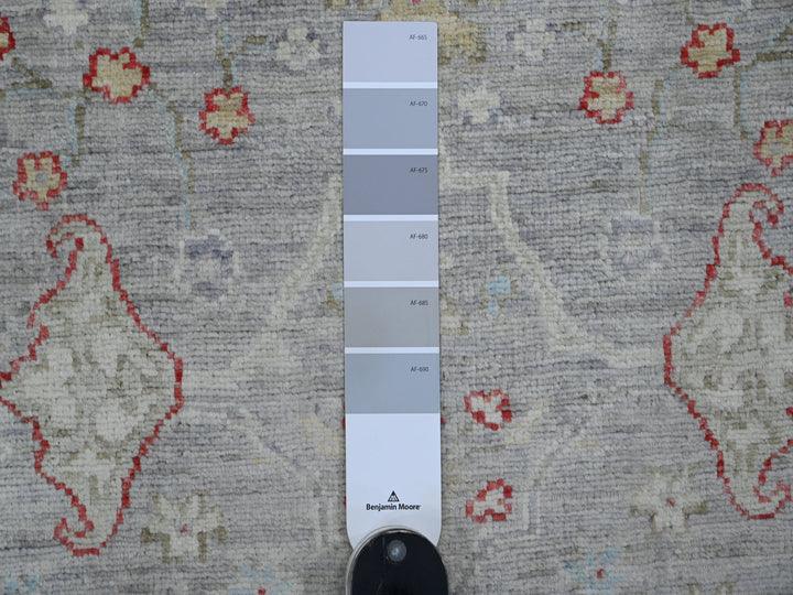 3'1" x 15'10" New Hand Knotted Grey Wool Runner Oriental Rug - MOA10220921
