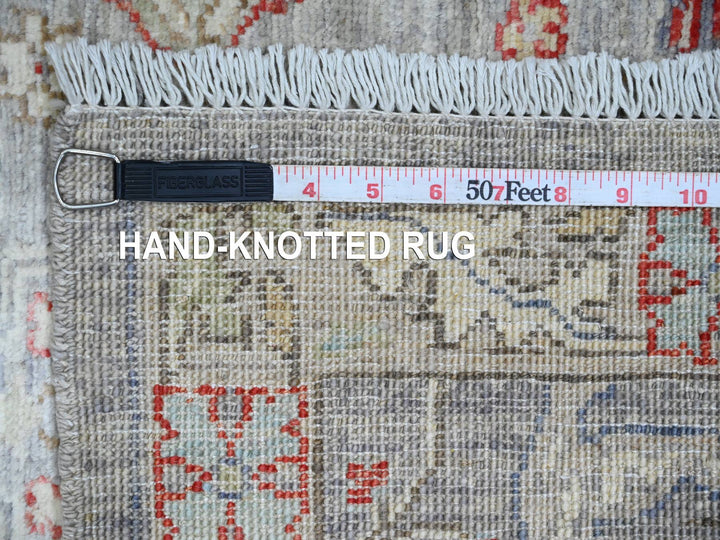 3'1" x 15'10" New Hand Knotted Grey Wool Runner Oriental Rug - MOA10220921