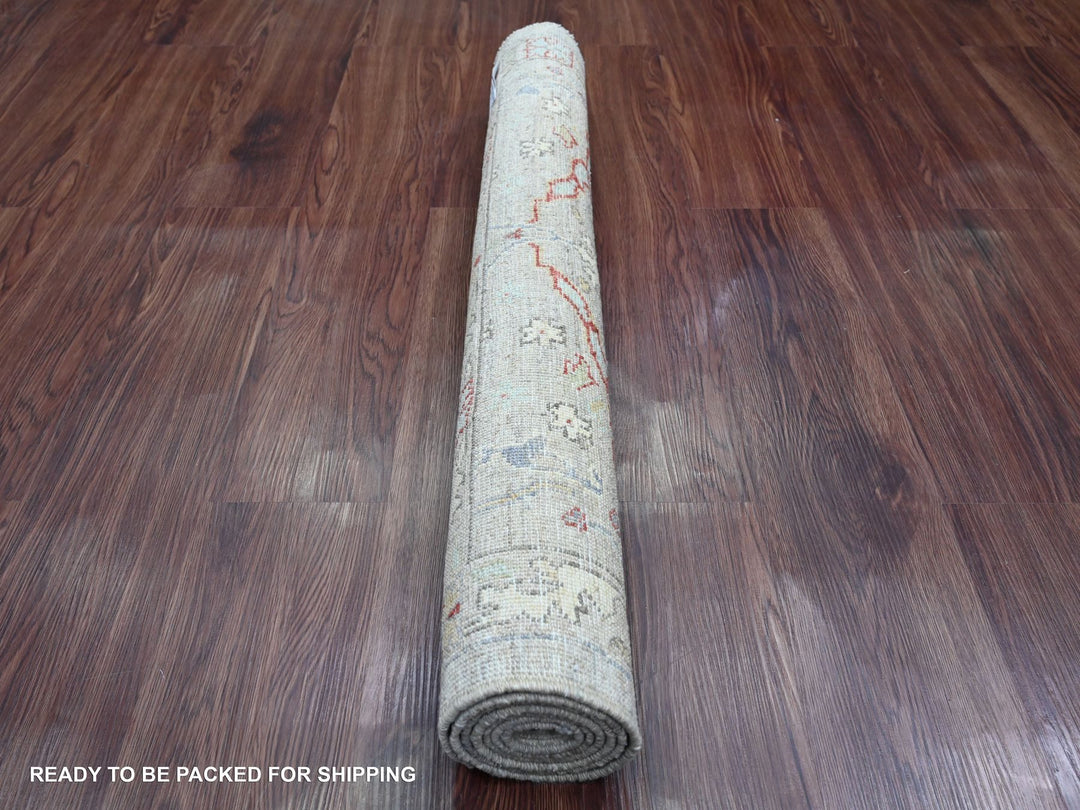 3'0" x 5'1" New Hand Knotted Grey Wool Rectangle Oriental Rug - MOA10220923