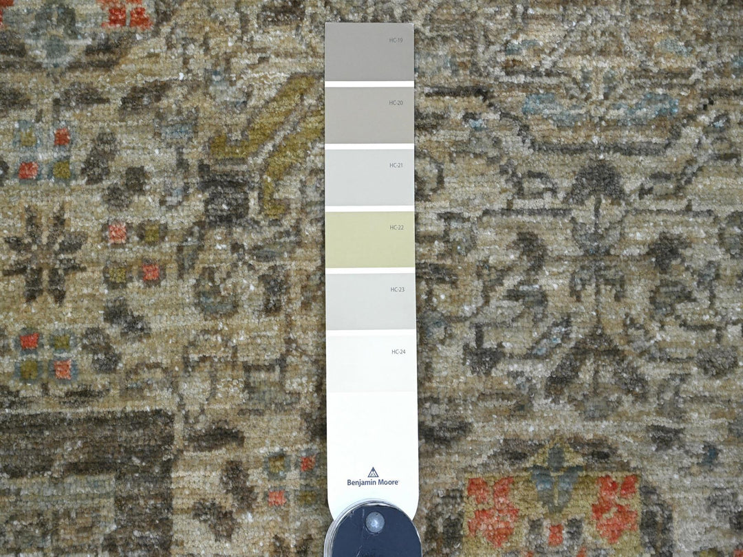 9'8" x 13'9" New Hand Knotted Grey Wool Rectangle Oriental Rug - MOA10220927