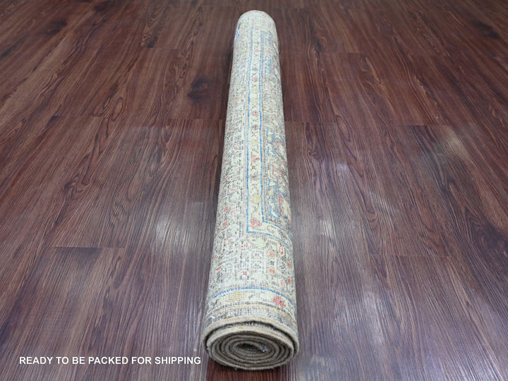 3'9" x 6'7" New Hand Knotted Brown Wool Rectangle Oriental Rug - MOA10220929