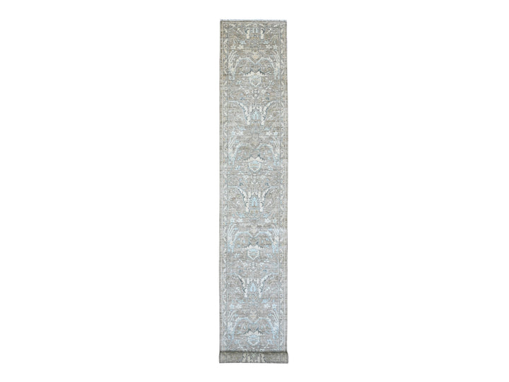 2'8" x 19'4" New Hand Knotted Brown Wool Runner Oriental Rug - MOA10220930