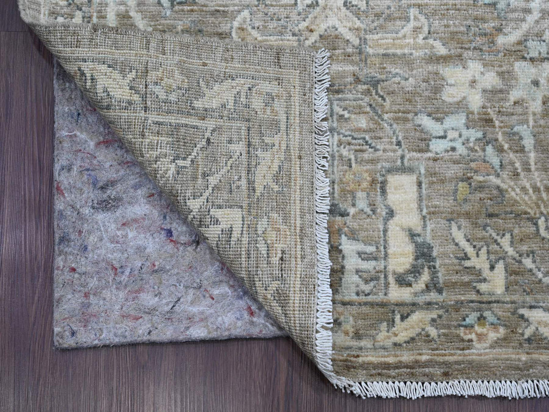 2'8" x 19'4" New Hand Knotted Brown Wool Runner Oriental Rug - MOA10220930