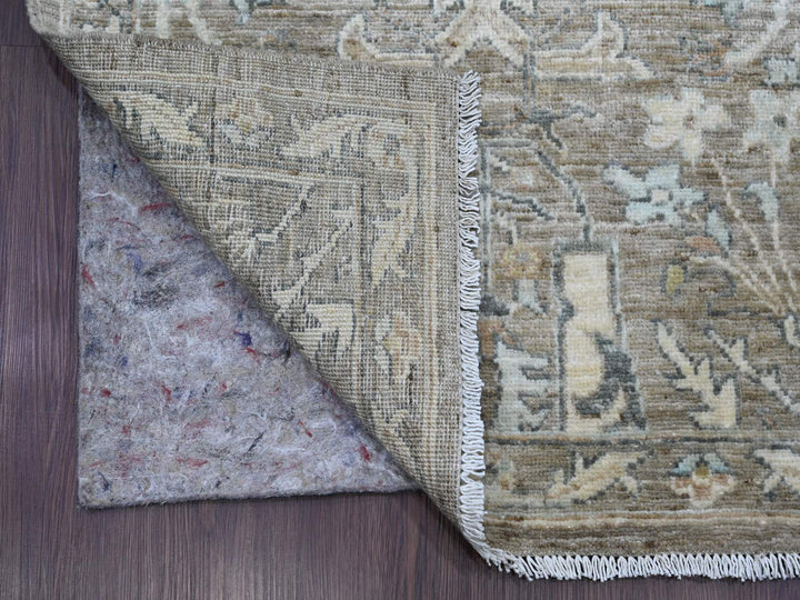 2'8" x 19'4" New Hand Knotted Brown Wool Runner Oriental Rug - MOA10220930