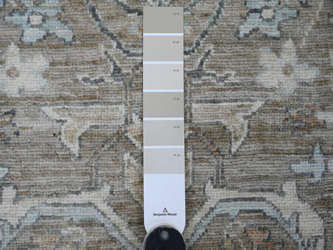 2'8" x 19'4" New Hand Knotted Brown Wool Runner Oriental Rug - MOA10220930