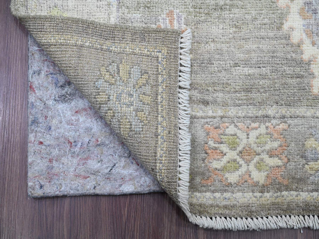 2'11" x 19'10" New Hand Knotted Green Wool Runner Oriental Rug - MOA10220931