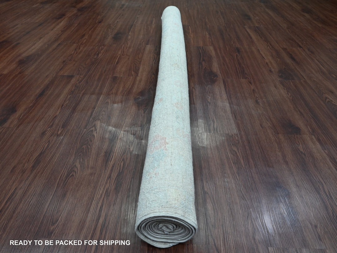 5'11" x 9'8" New Hand Knotted Ivory Wool Rectangle Oriental Rug - MOA10220933