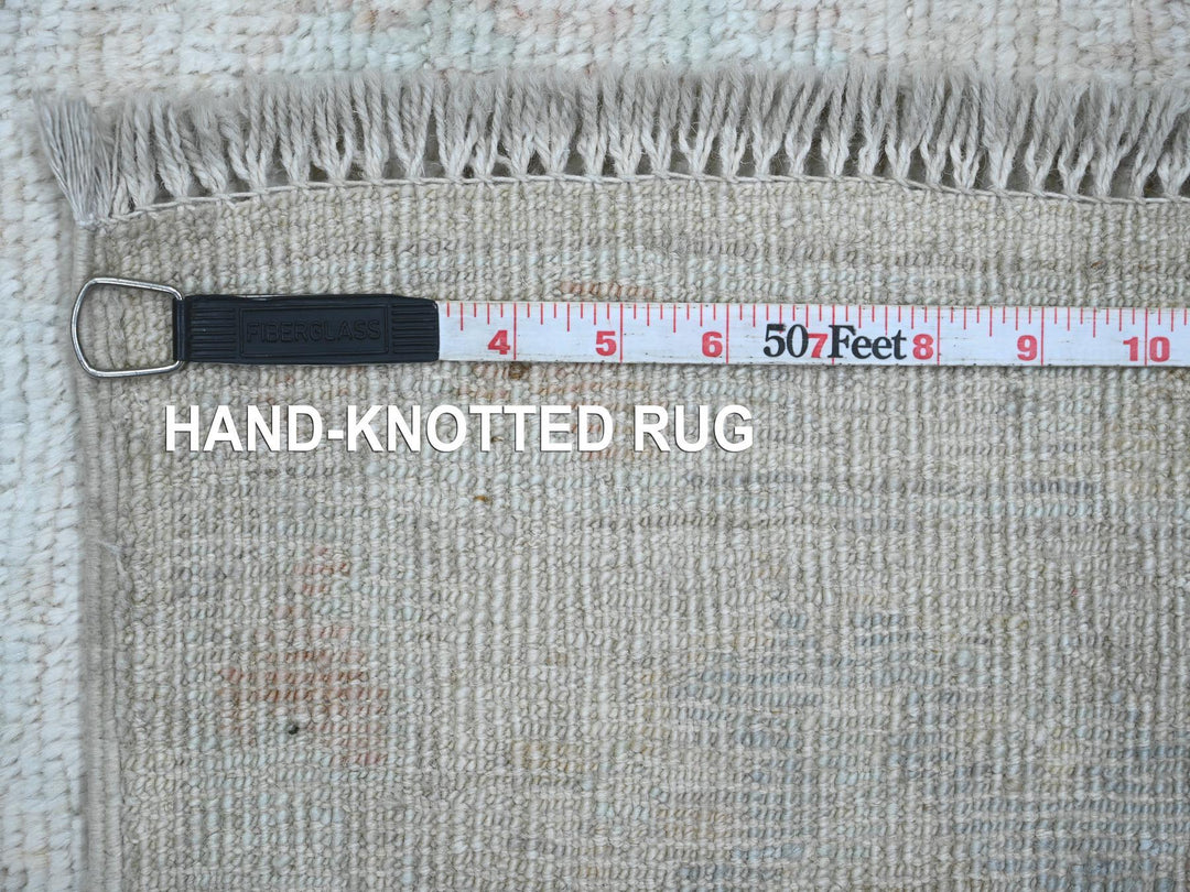 5'11" x 9'8" New Hand Knotted Ivory Wool Rectangle Oriental Rug - MOA10220933