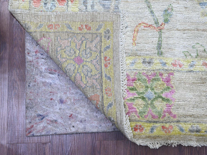 5'1" x 6'11" New Hand Knotted Ivory Wool Rectangle Oriental Rug - MOA10220936