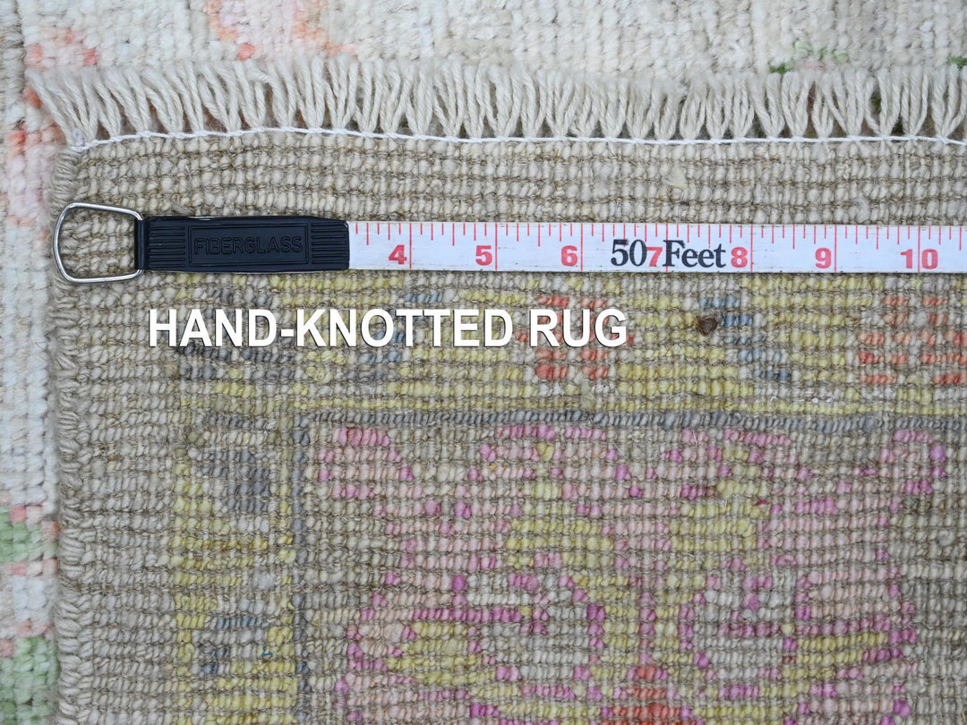 5'1" x 6'11" New Hand Knotted Ivory Wool Rectangle Oriental Rug - MOA10220936