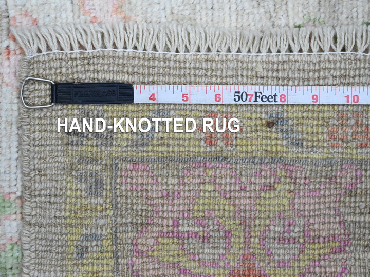 5'1" x 6'11" New Hand Knotted Ivory Wool Rectangle Oriental Rug - MOA10220936