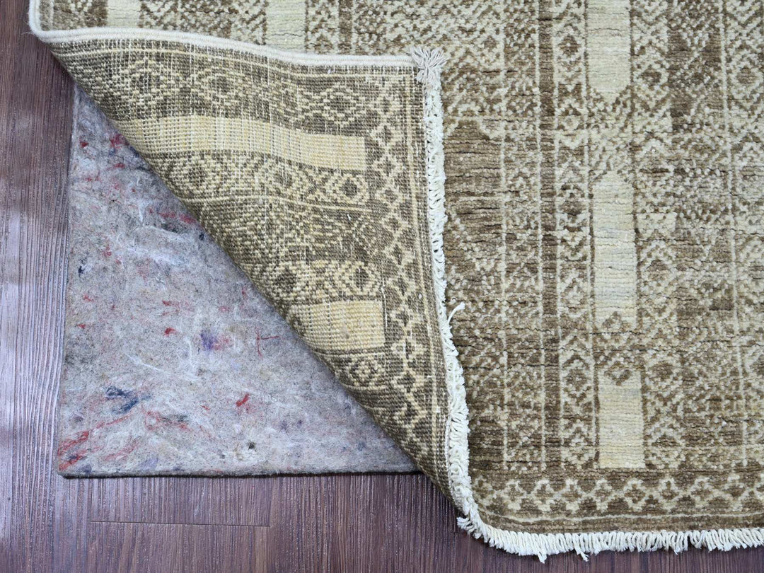 2'6" x 11'6" New Hand Knotted Brown Wool Runner Oriental Rug - MOA10220939