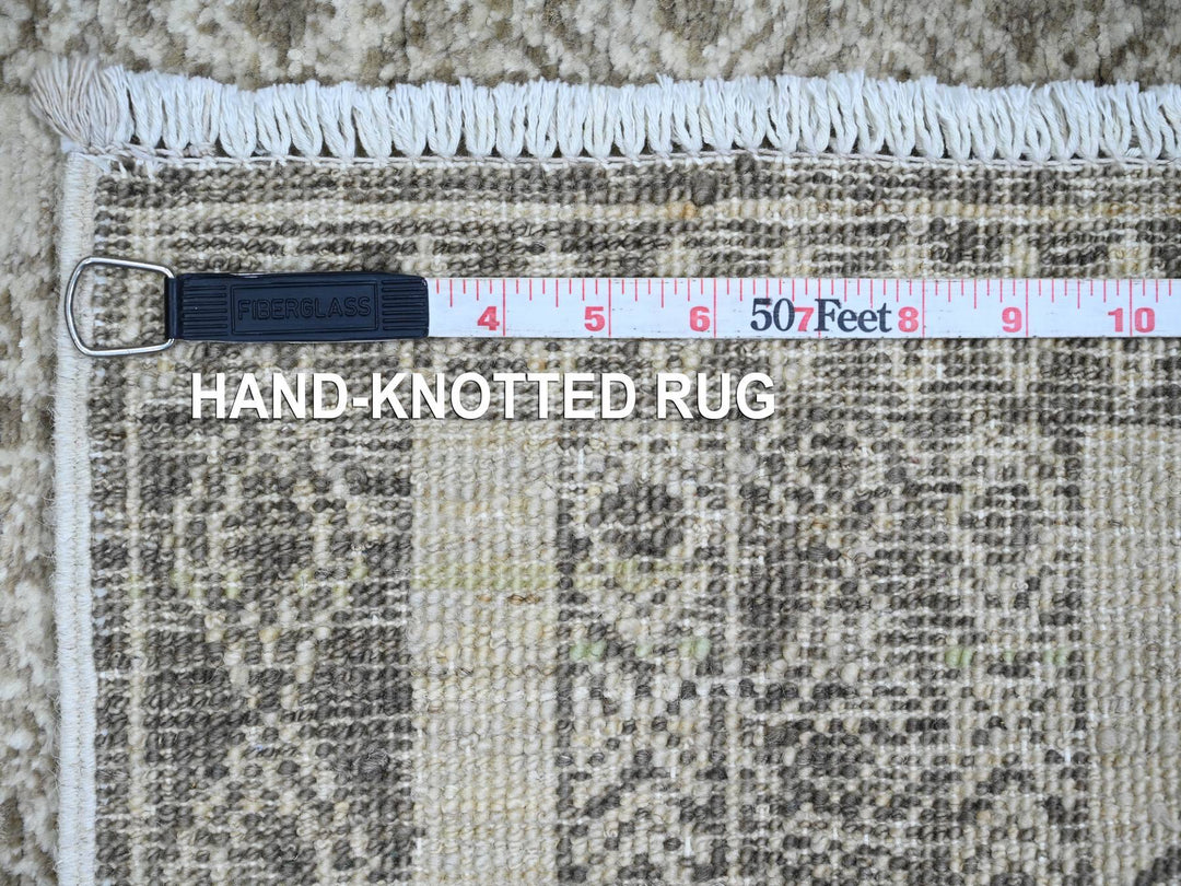 2'6" x 11'6" New Hand Knotted Brown Wool Runner Oriental Rug - MOA10220939