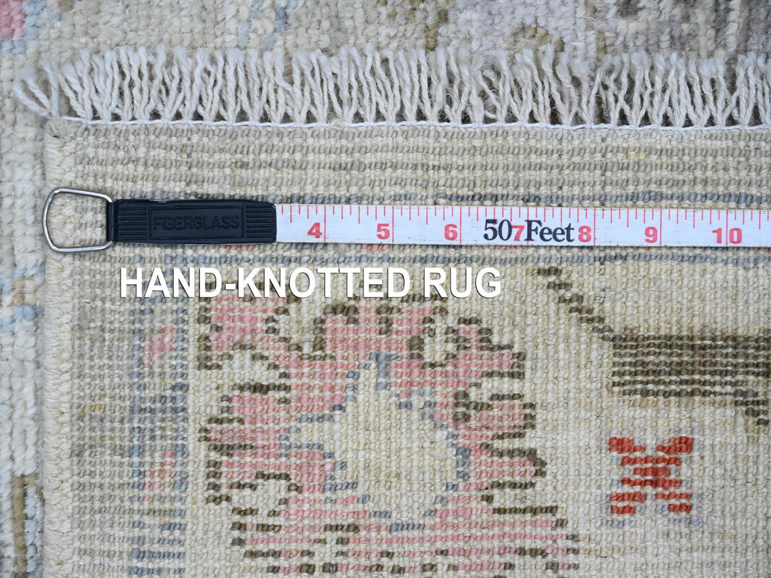 4'5" x 5'11" New Hand Knotted Grey Wool Rectangle Oriental Rug - MOA10220941