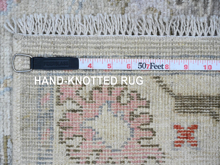 4'5" x 5'11" New Hand Knotted Grey Wool Rectangle Oriental Rug - MOA10220941