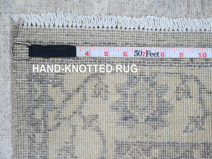 2'6" x 19'2" New Hand Knotted Grey Wool Runner Oriental Rug - MOA10220945