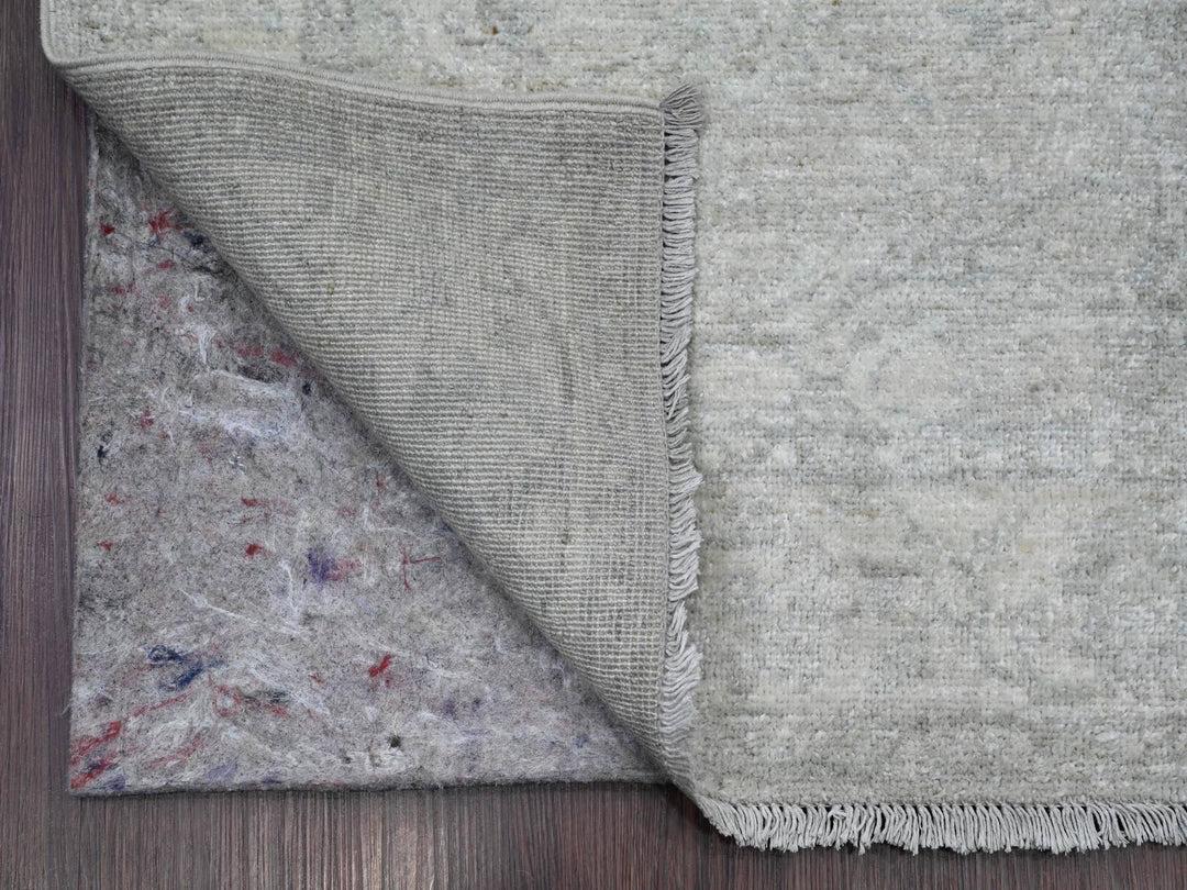 2'6" x 28'9" New Hand Knotted Grey Wool Runner Oriental Rug - MOA10220946