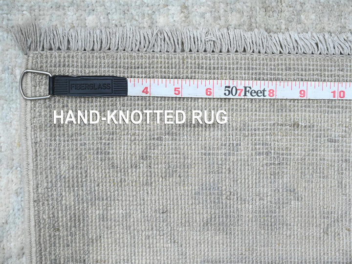 2'6" x 28'9" New Hand Knotted Grey Wool Runner Oriental Rug - MOA10220946