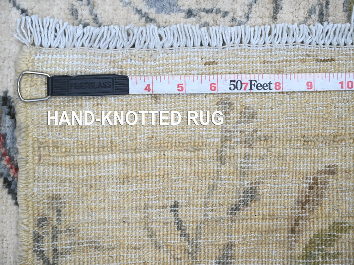 3'11" x 5'11" New Hand Knotted Ivory Wool Rectangle Oriental Rug - MOA10220955