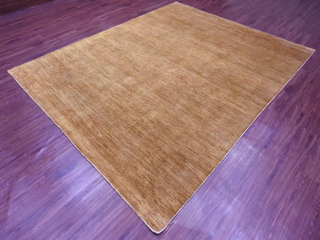 7'11" x 9'9" New Hand Knotted Brown Wool Rectangle Oriental Rug - MOA10220956