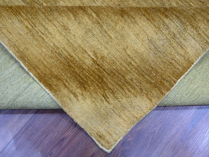 7'11" x 9'9" New Hand Knotted Brown Wool Rectangle Oriental Rug - MOA10220956