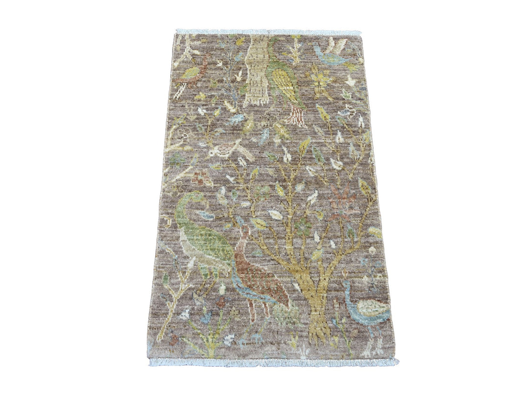 2'0" x 3'3" New Hand Knotted Brown Wool Rectangle Oriental Rug - MOA10220958