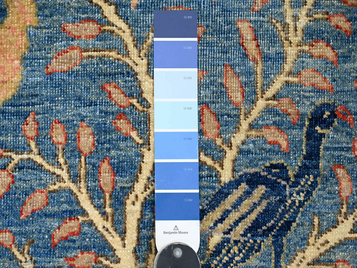 2'9" x 23'4" New Hand Knotted Blue Wool Runner Oriental Rug - MOA10220965