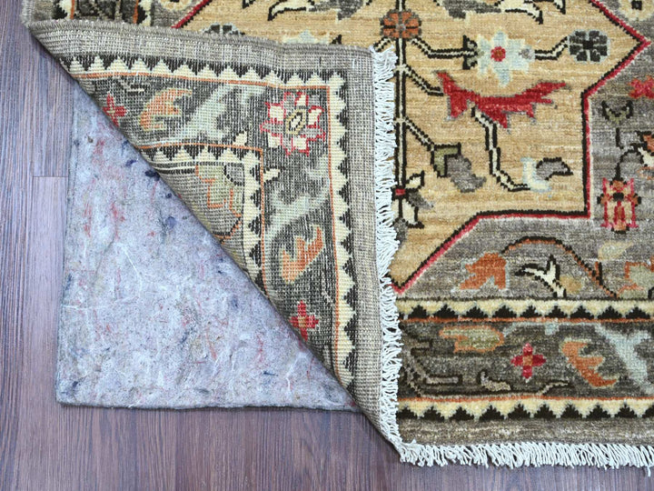 2'7" x 11'6" New Hand Knotted Grey Wool Runner Oriental Rug - MOA10220967